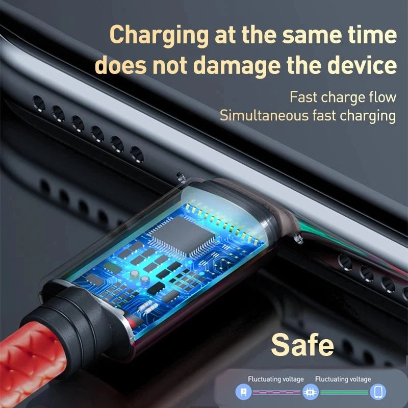 3in1 Data USB Cable for iPhone Fast Charger