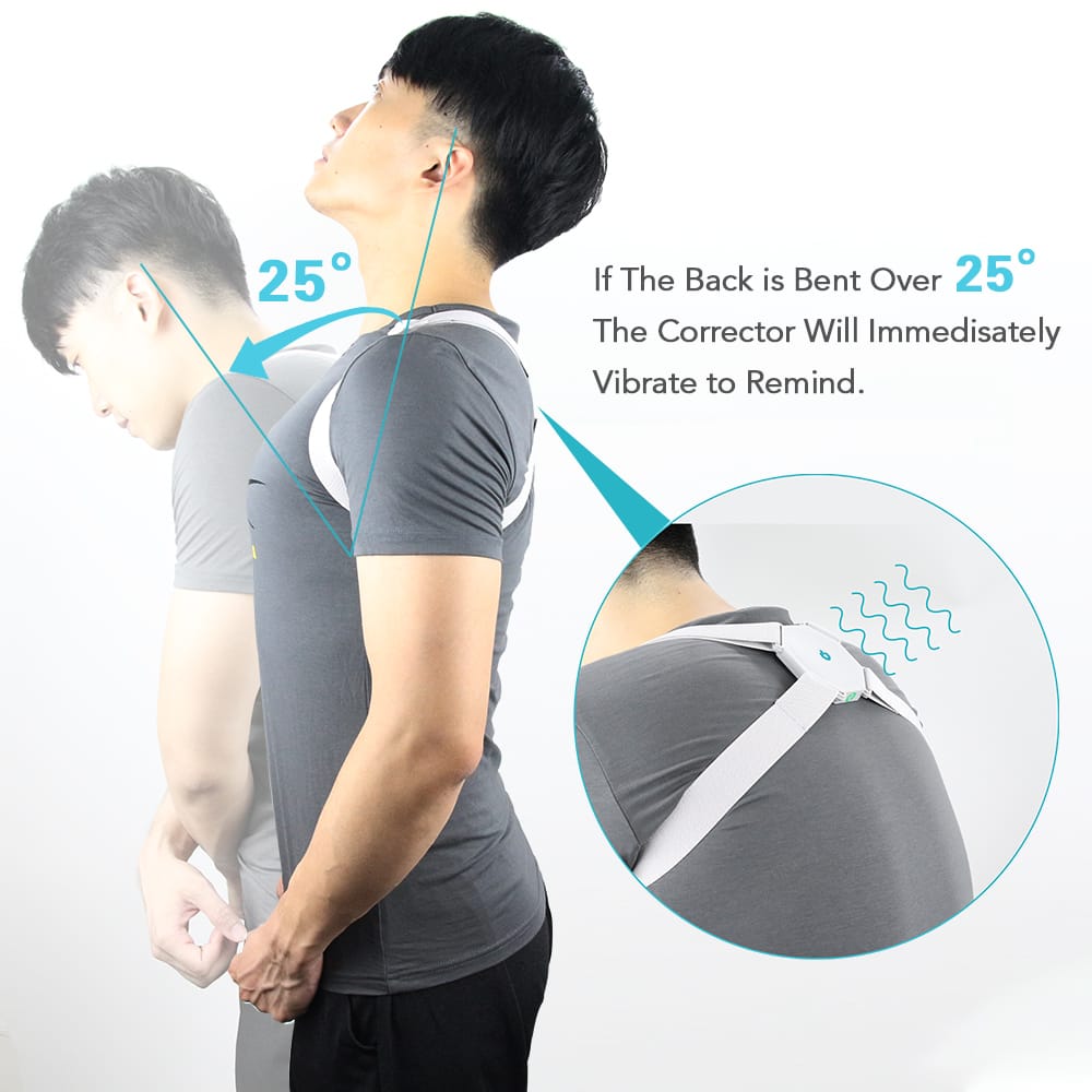 Smart Posture Corrector Belt Intelligent Angle Sensor Vibration Reminder Belt Highly Elastic USB Rechargeable Intelligent Upper Back.