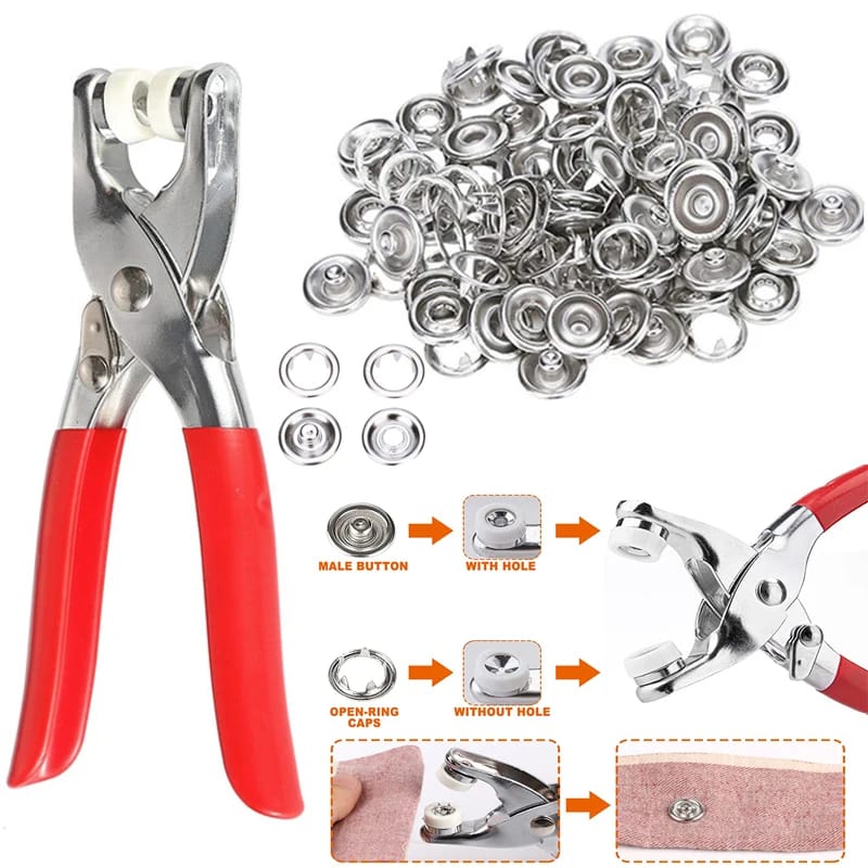Tich Button Clipper Machine with Set Of 100 Buttons