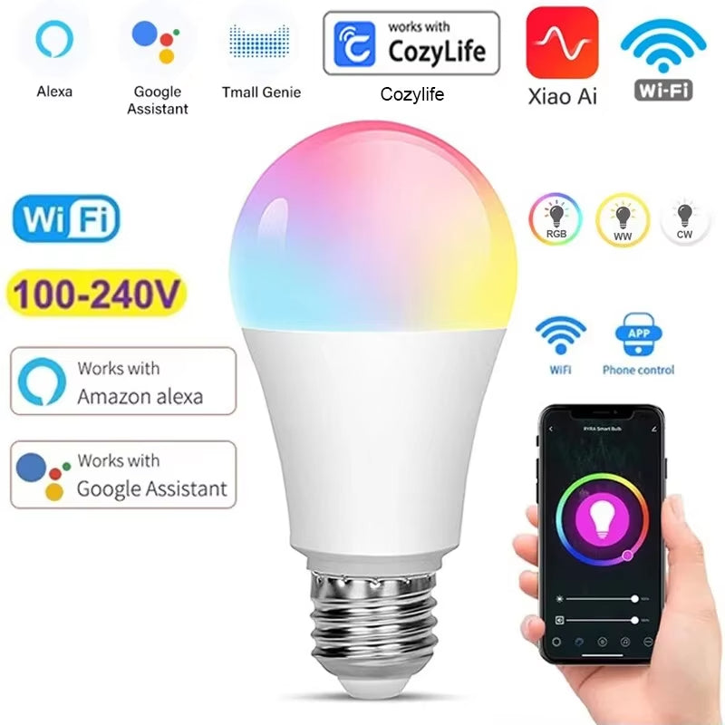 Smart Bulb E27 9W WiFi Bubble Dimmable LED Light